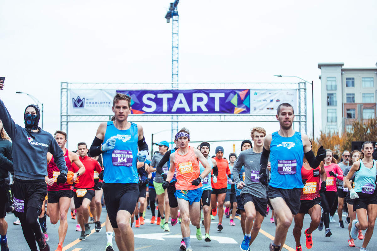 About 6,000 participants are expected for the annual Novant Health Charlotte Marathon at 7:30 a.m. Saturday, Nov. 13, 2021, on South Graham Street in uptown.