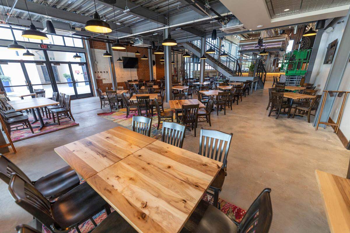 The lower lever offers spacious seating at Trolley Barn.