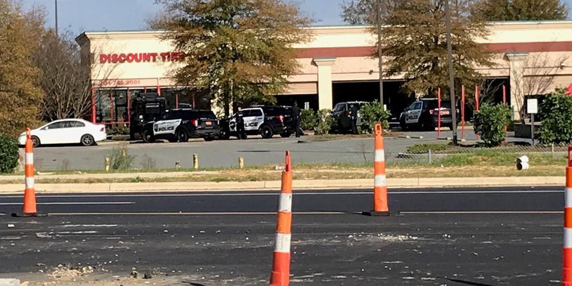 Discount Tire on Dickens Place in Concord, N.C. One person is in custody after reports of a gunman inside the store.