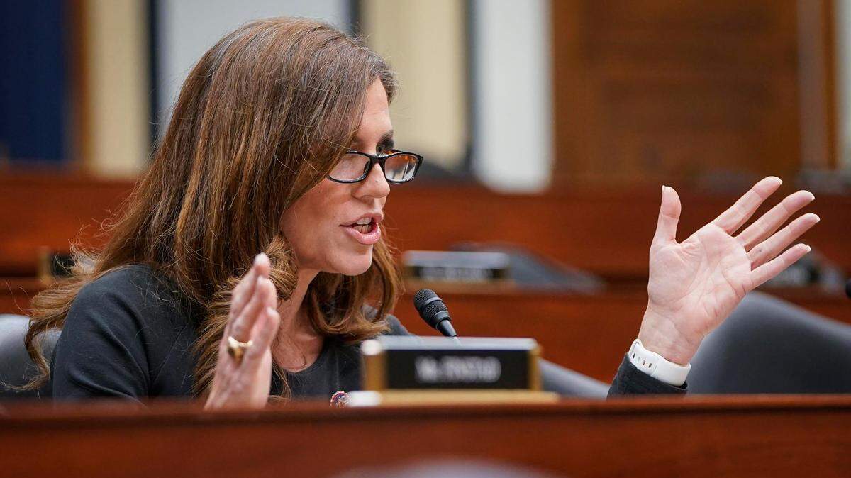 U.S. Rep. Nancy Mace, (R-SC), questions Secretary of Defense Lloyd Austin during testimony in front of the House Armed Services Committee in Washington on Feb. 29, 2024.