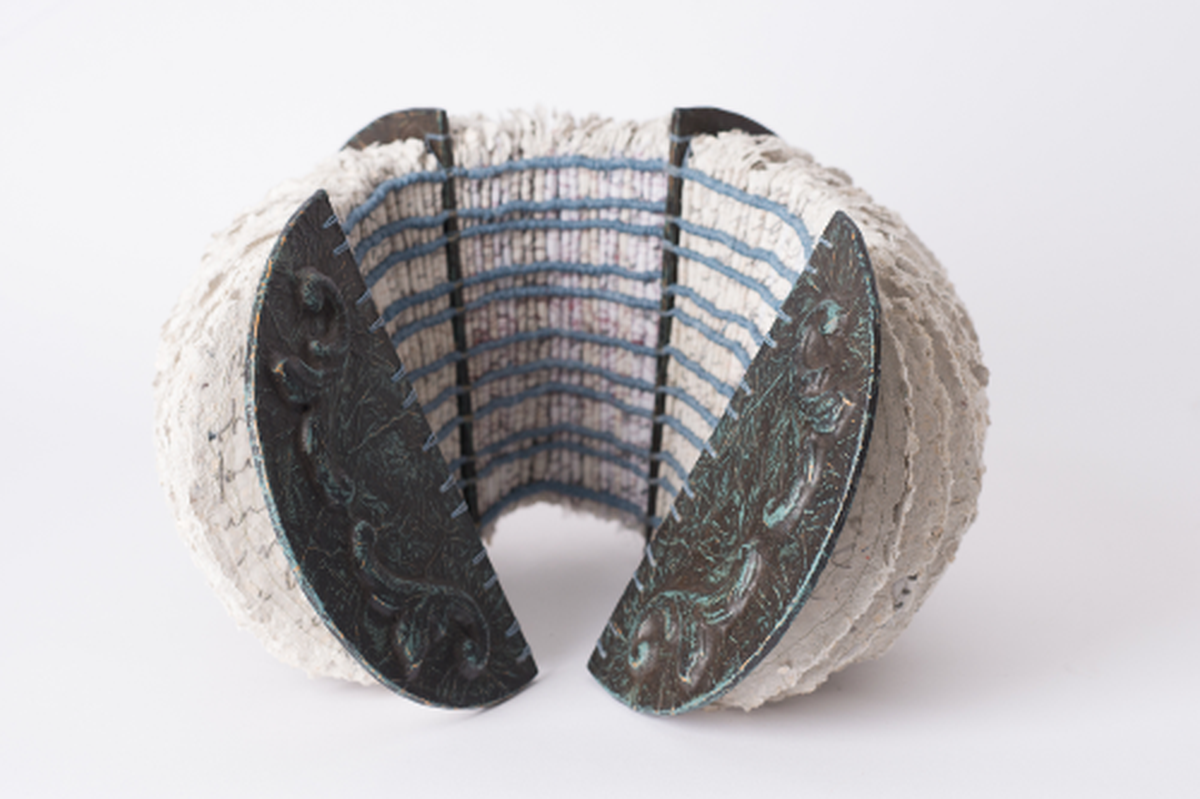 This piece by Leslie Pearson (Prayers For A Whole Heart, 2014) is part of an exhibition opening at the Blowing Rock Art & History Museum. “Southern Strands: North Carolina Fiber Art” is on view through Oct. 27.