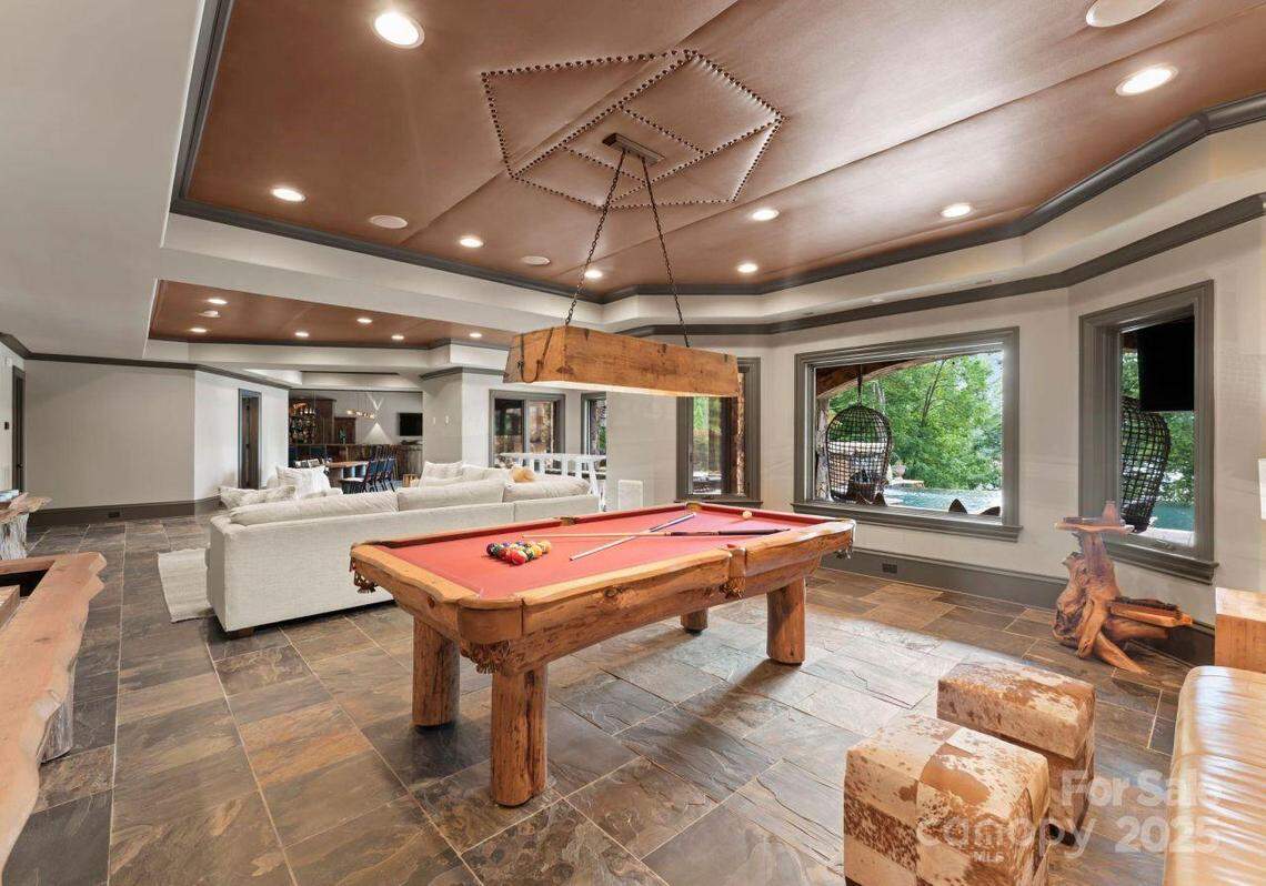 The Martin Truex Jr. mansion includes this pool table relaxation room.