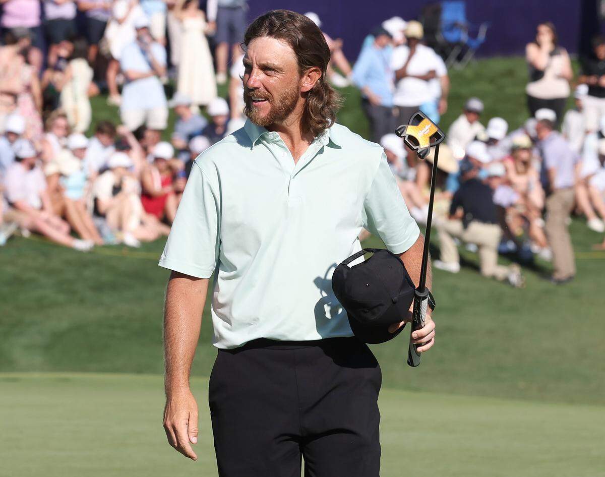 Tommy Fleetwood walks across the 18th green after finishing final round action in the Truist Championship at Quail Hollow Club in Charlotte, NC on Sunday, May 10, 2026. Fleetwood finished tied for fifth place at -11.