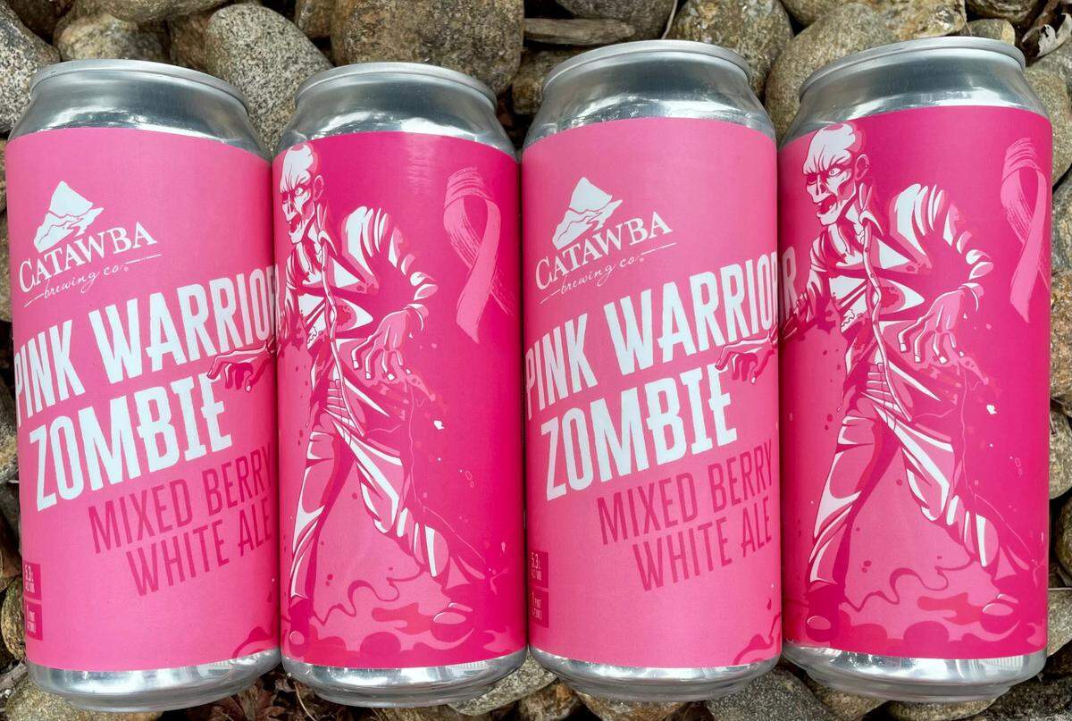 Try the Pink Warrior Zombie beer at Catawba Brewing.