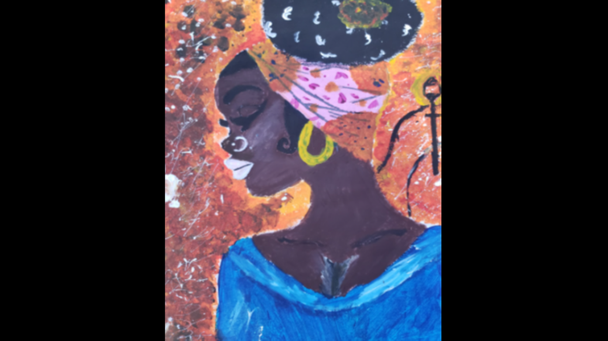 Students in Cynthia Kasberger’s art class at Chambers High School produced Black History Month-related pieces in February 2022.