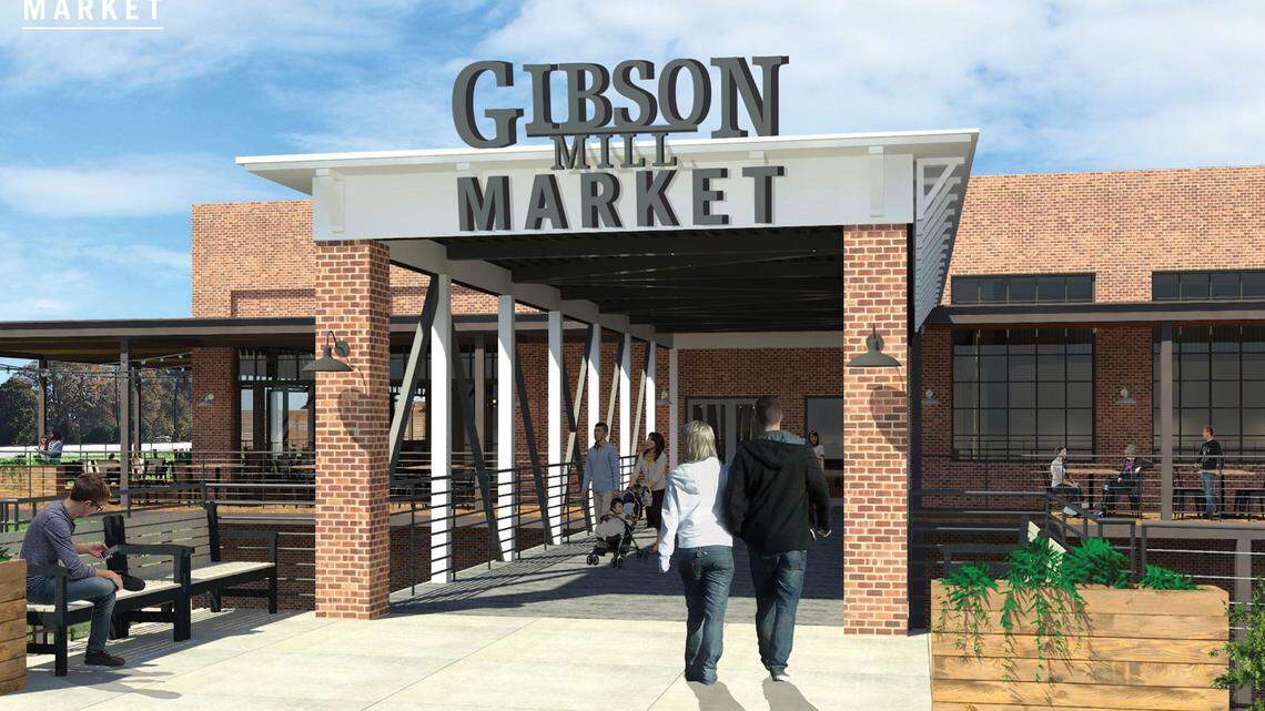 Five tenants have signed on at Gibson Mill Market on McGill Avenue NW in Concord.