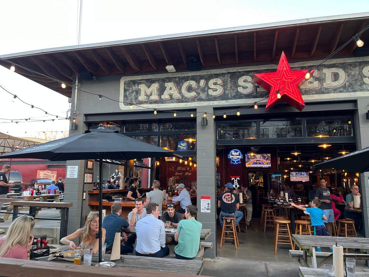Mac’s Speed Shop is best known as a gathering place for people looking for good barbecue, from bikers to South End locals.