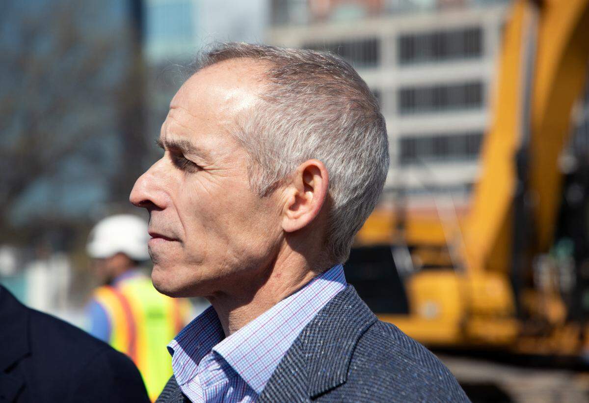 Rick Schnall, co-owner of the Charlotte Hornets, expresses his hope that the team’s new performance center will catalyze expansion in Charlotte, particularly in the uptown area, on Wednesday, March 26, 2025.