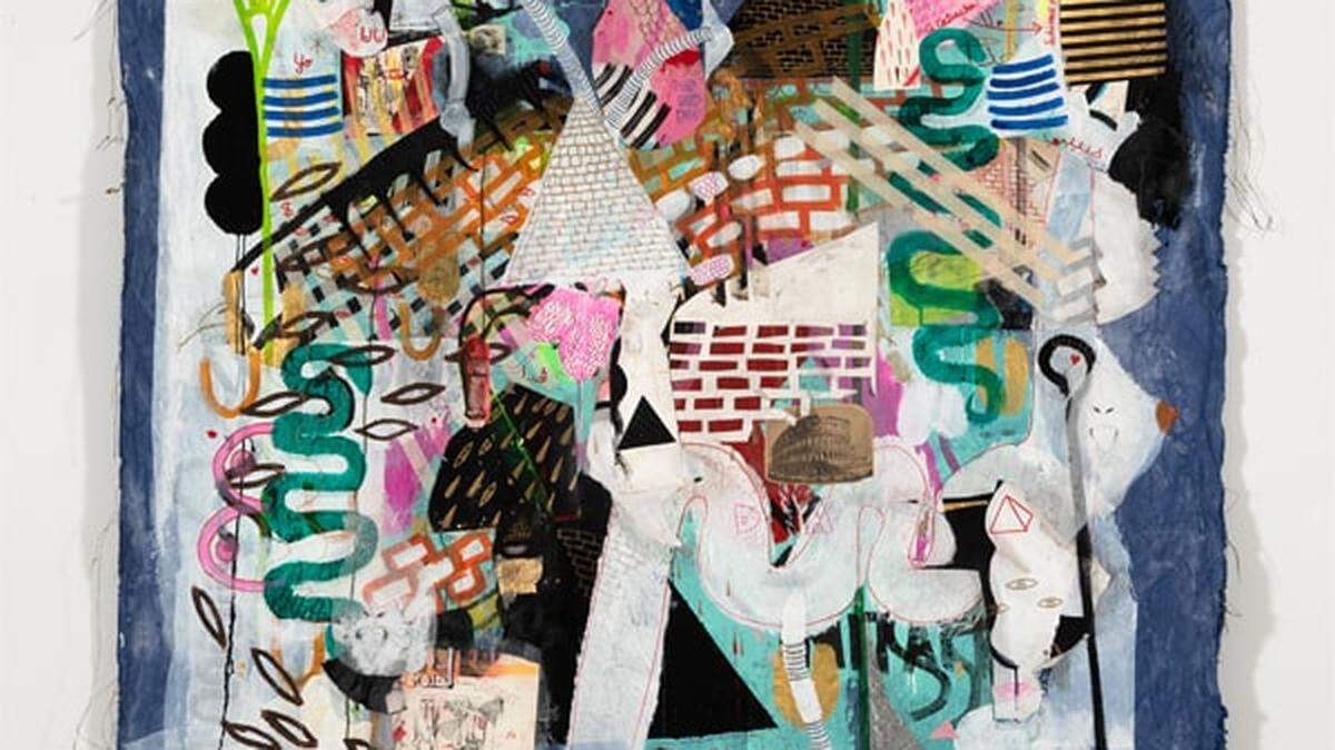 Jackie Milad's "She Goes Ancient" is one of more than two dozen artists included in an exhibition of paintings at the Harvey B. Gantt Center for African American Arts + Culture, now on view. 