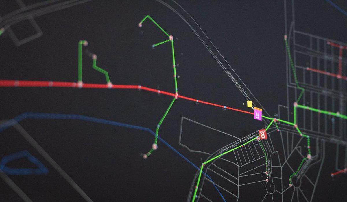 Technology at the Duke Energy center can reduce the number of customers an outage impacts by up to 75%. Seen here is a power grid map.