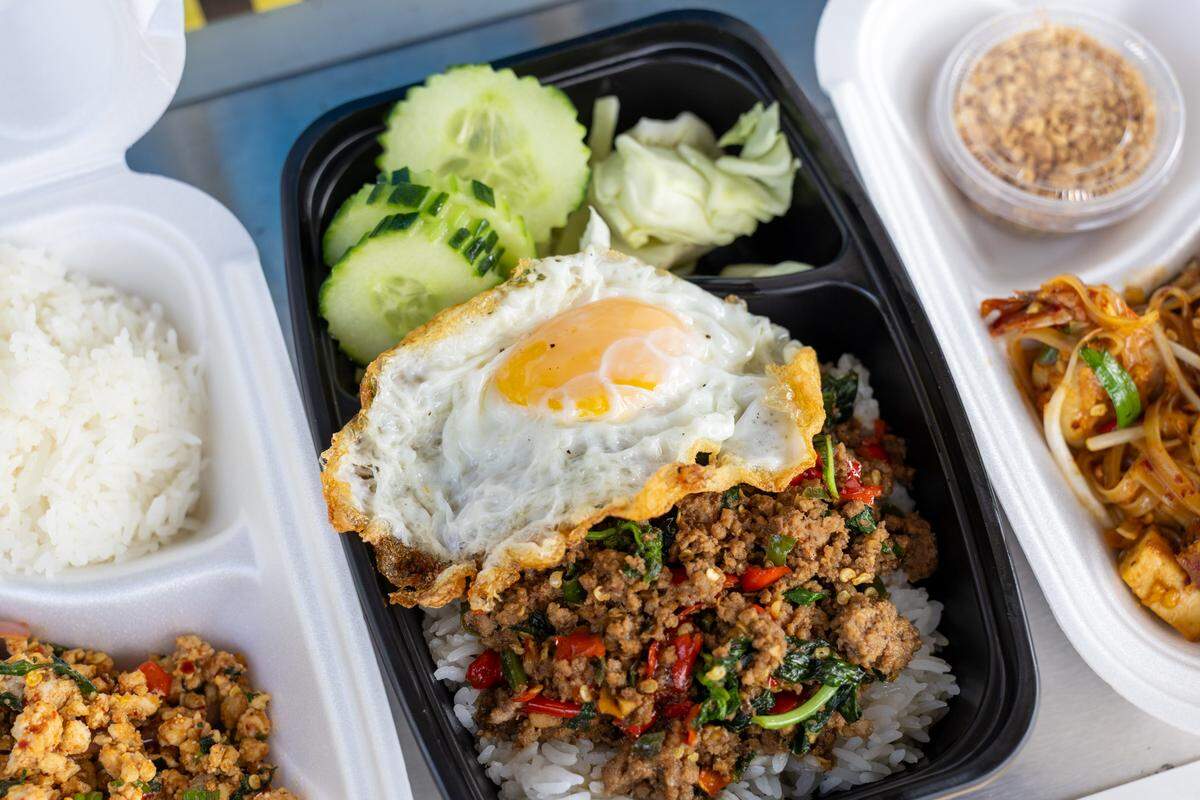 Pad Kraw Praw from Noom Yai food truck.