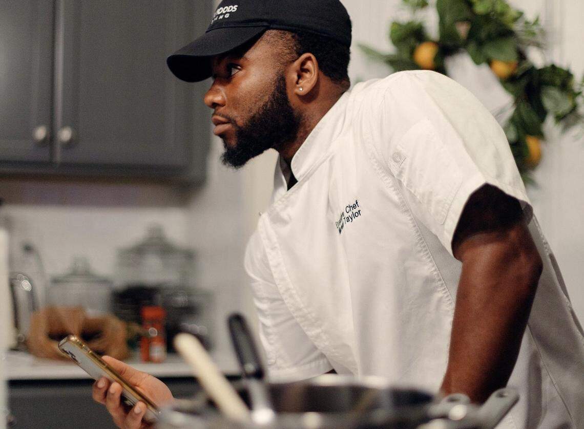 Chef Micheal Taylor’s clients include Carolina Panthers players DJ Moore and Derrick Brown.