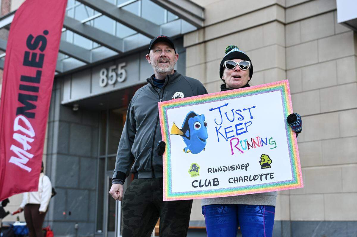 Supporters cheer as participants take part in the 20th annual Novant Health Charlotte Marathon on Saturday, Nov. 16, 2024, in Charlotte