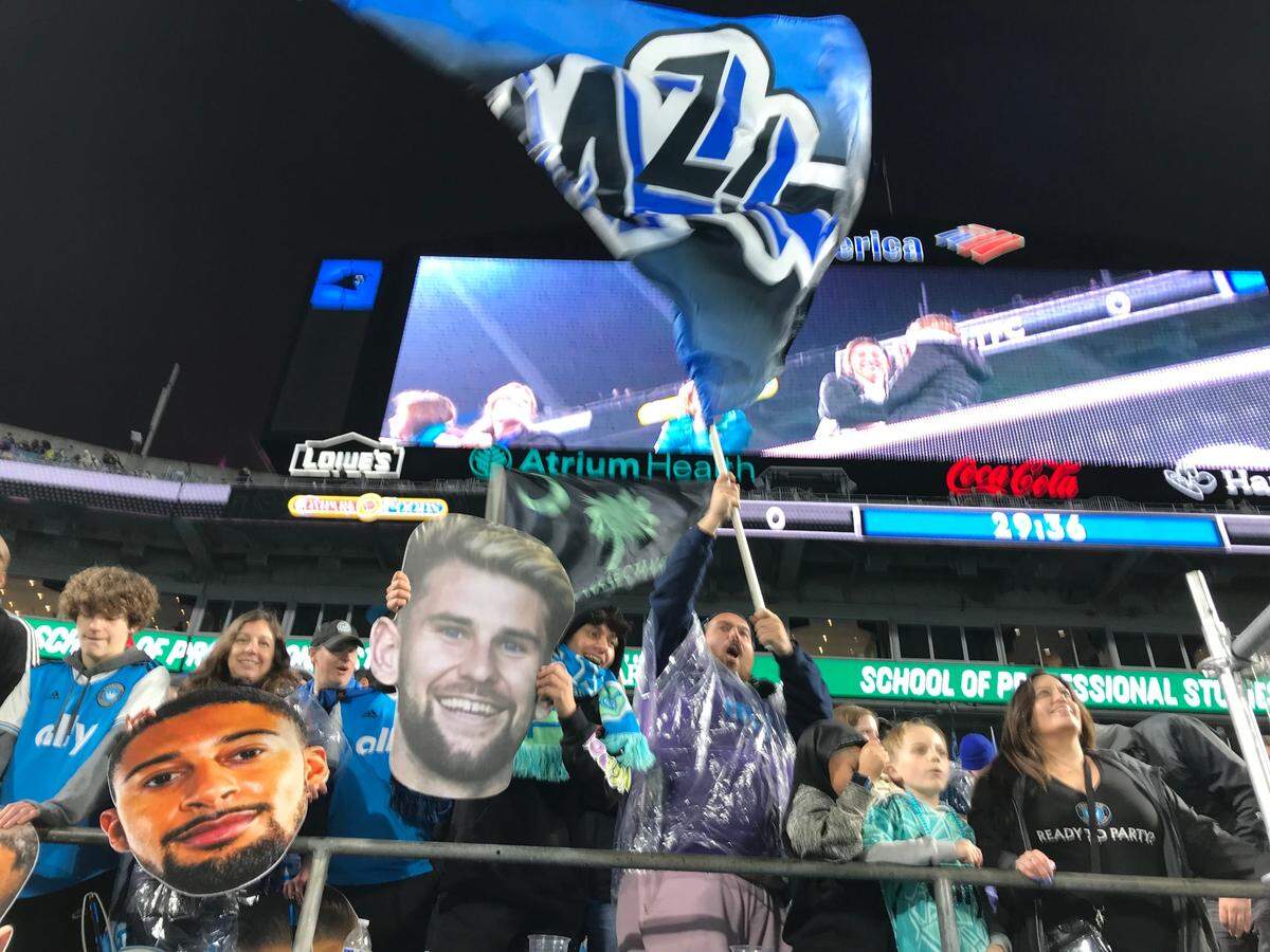 Charlotte FC fans gather at Bank of America Saturday night for home opener against New England Revolution in Charlotte, N.C.