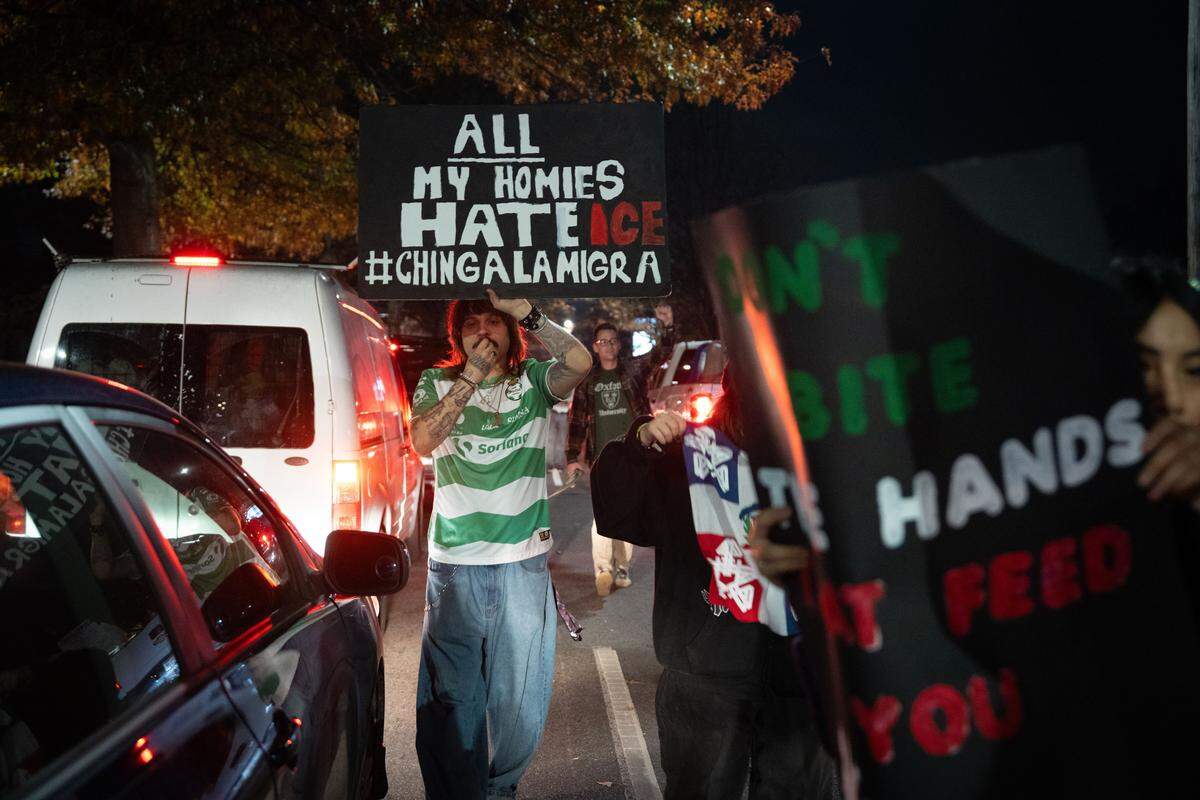 Photographer and community organizer Héctor Vaca Cruz used his camera to document protesters during Border Patrol operations in Charlotte in November.