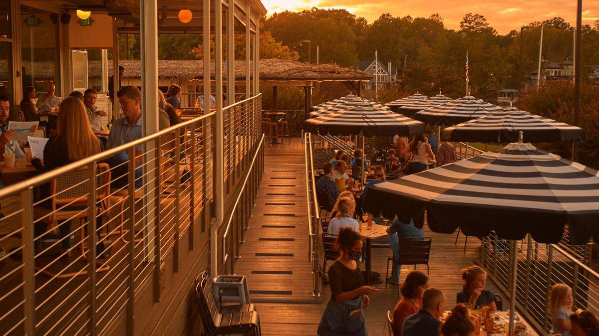 Hello, Sailor offers waterfront dining along Lake Norman in Cornelius.