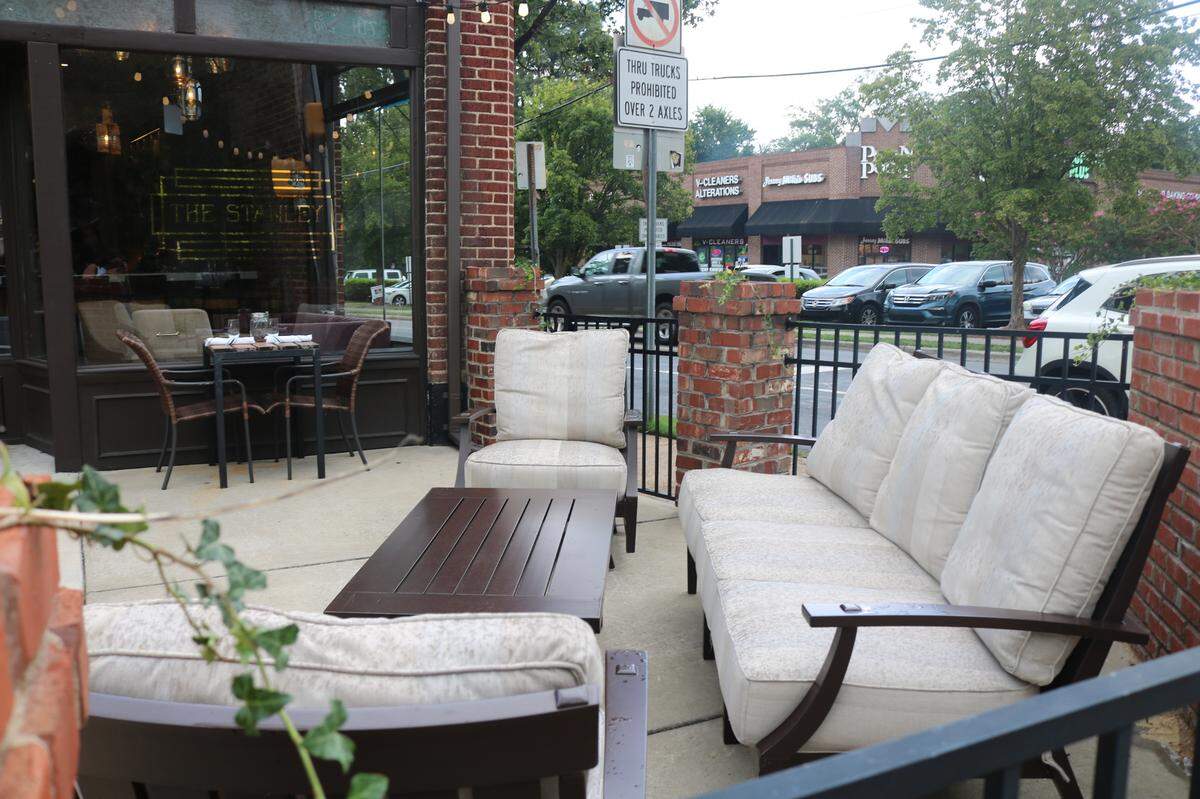 The Stanley has outdoor patio seating alongside the sidewalk on 7th and Pecan streets.