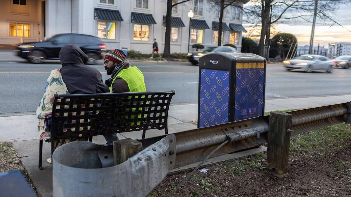 Jeet Pawar, right, surveys an unhoused person during the 2026 Point-in-Time Count in Charlotte, N.C., on Thursday, January 22, 2026.
