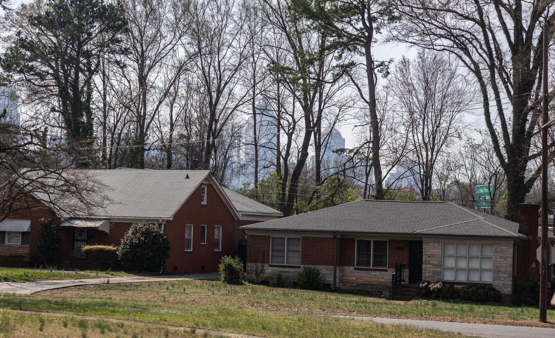A glimpse of the highway that backs up to the neighborhood of McCrorey Heights in Charlotte. The highway fractured the neighborhood in the 60s. 