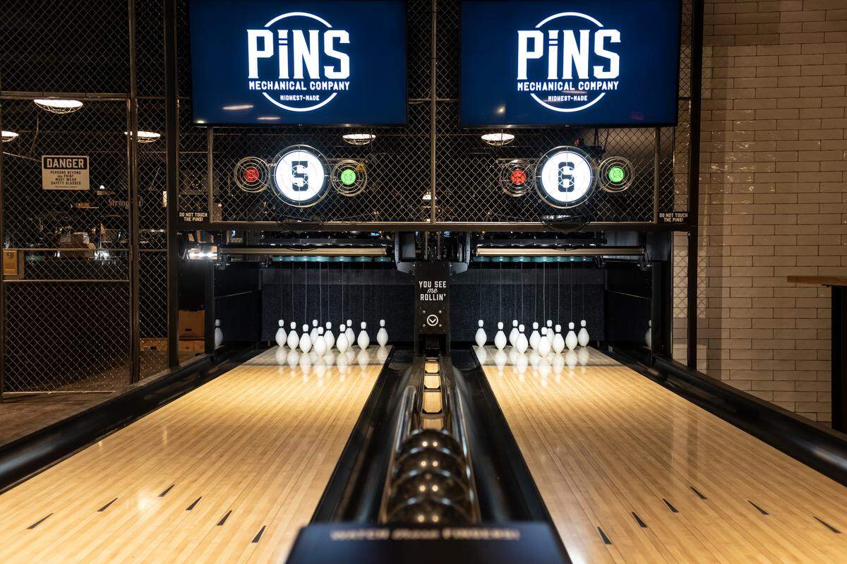 Pins Mechanical has several games including duckpin bowling, foosball and ping pong.