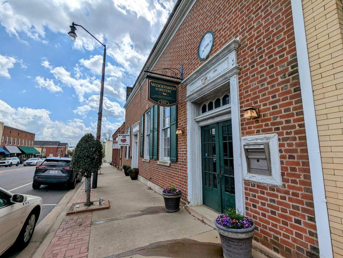 Woodsmen Ferry at 102 S. Greene St. in Wadesboro has signs that it was once a bank, including the deposit box.