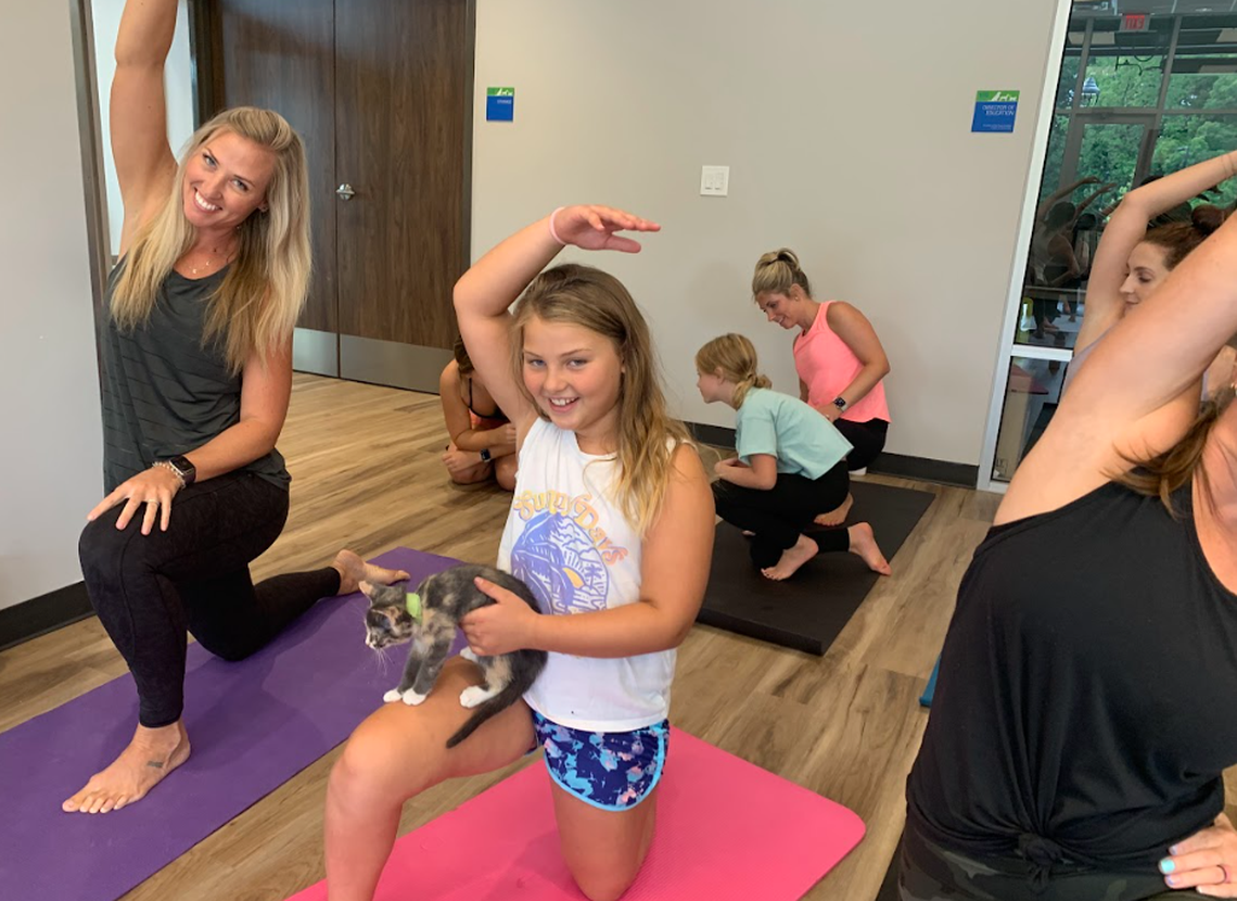 The cat yoga classes are open to all ages but those 16 and younger do require supervision from a parent or guardian.