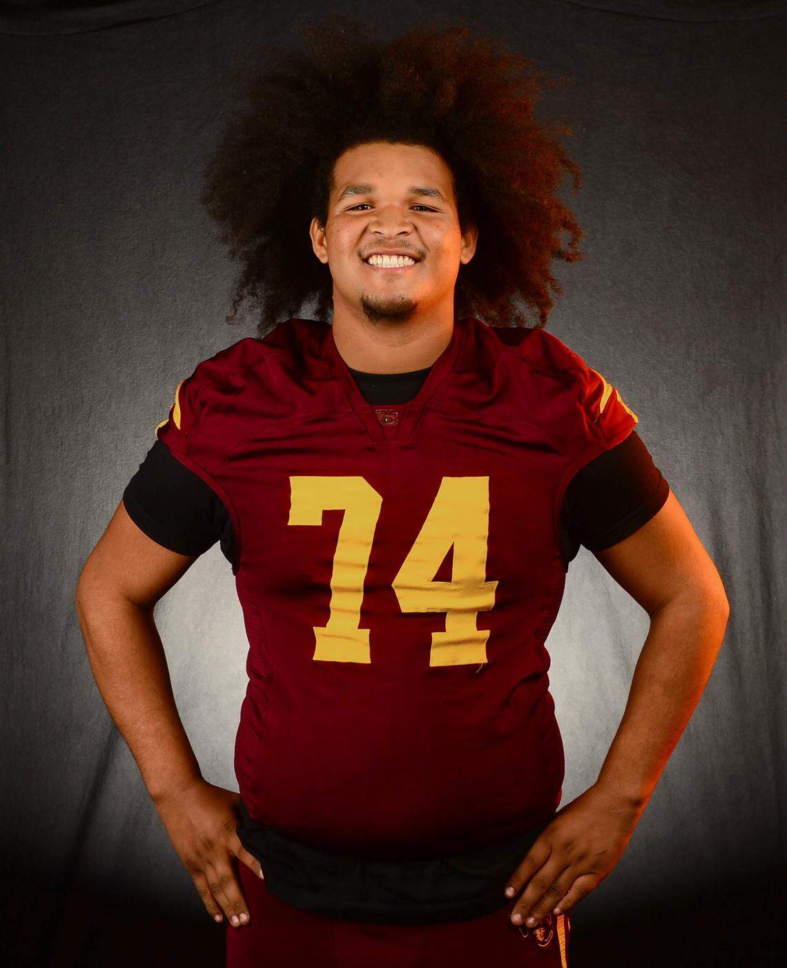 West Charlotte Lions offensive lineman Jorquis Broome on Tuesday, December 9, 2025.