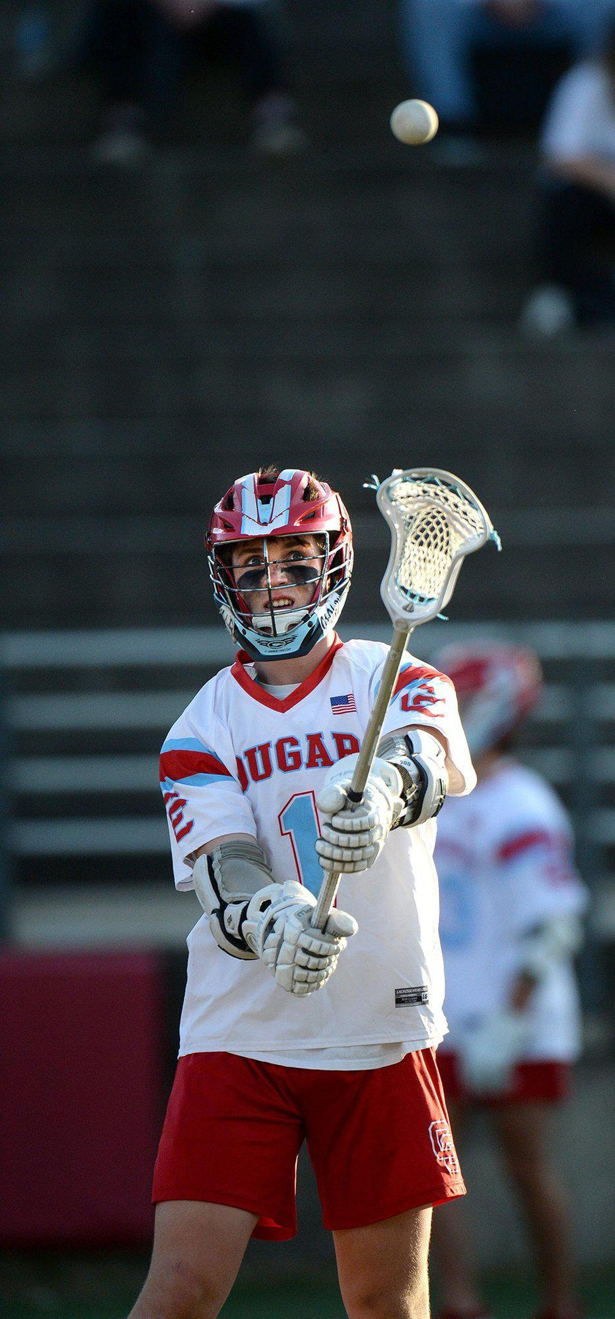 Charlotte Catholic’s, #1. Jack Ransom, a Georgetown recruit, is a standout player for the Cougars. He recently scored seven goals against Myers Park. The teams battled on Monday, April 8, 2024.
