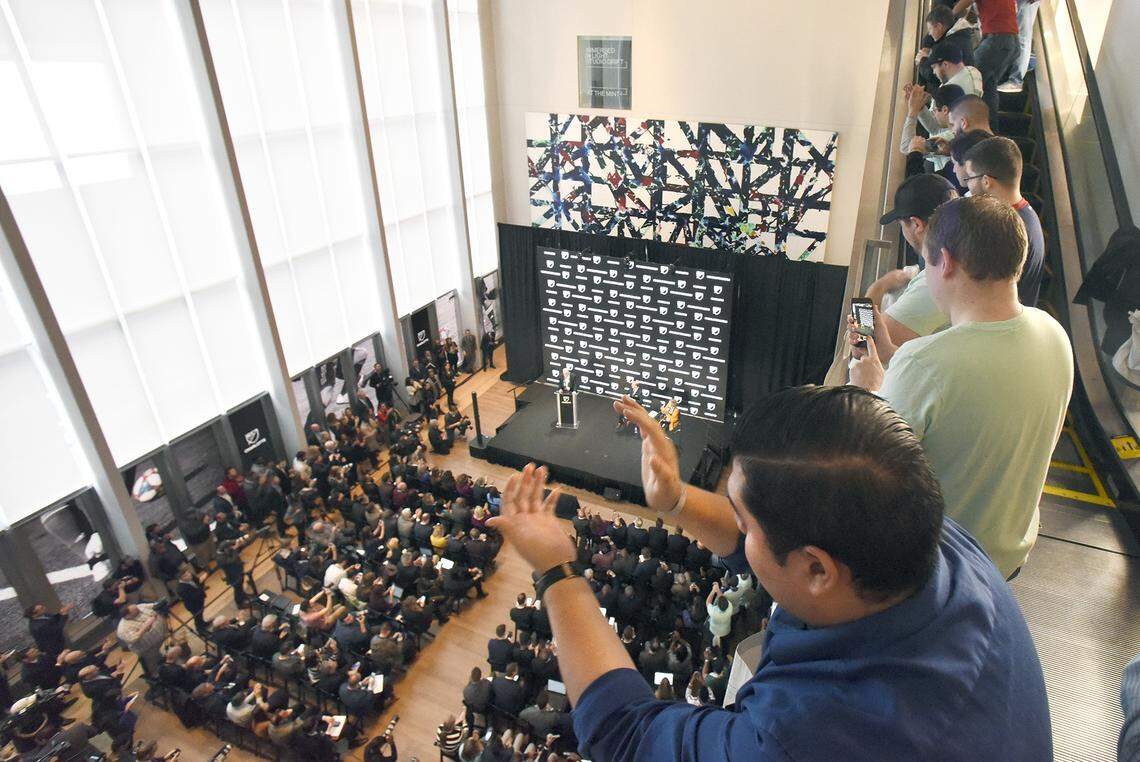 Soccer fans rimmed the atrium of the Mint Museum awaiting the announcement of Charlotte as the 30th team in Major League Soccer. Major League Soccer announced that the MLS is making Charlotte the 30th franchise on Tuesday, Dec. 17, 2019. Carolina Panthers owner, David Tepper, will also be the owner of the new soccer franchise.