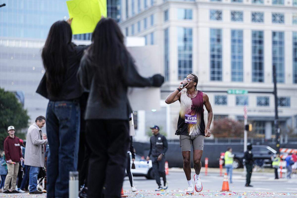 Participants compete in the Novant Health Charlotte Marathon Saturday, Nov. 15, 2025, in Charlotte, N.C.