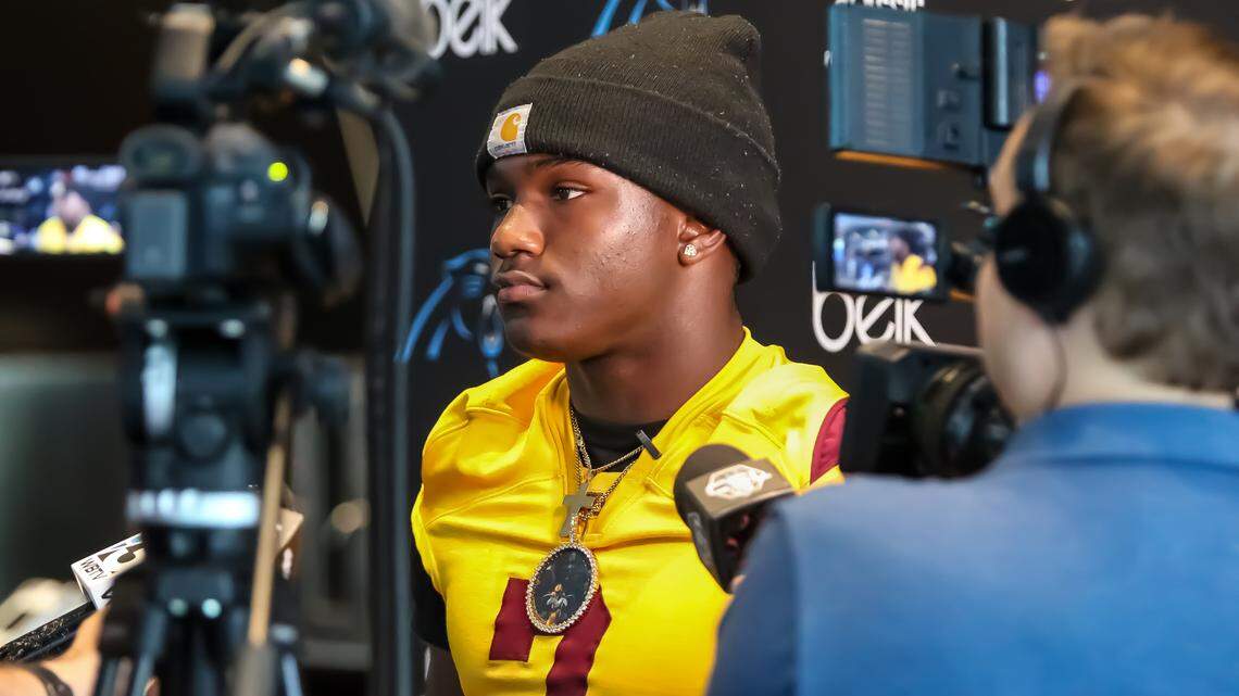 West Charlotte star honors teammate at Panthers’ Keep Pounding press conference