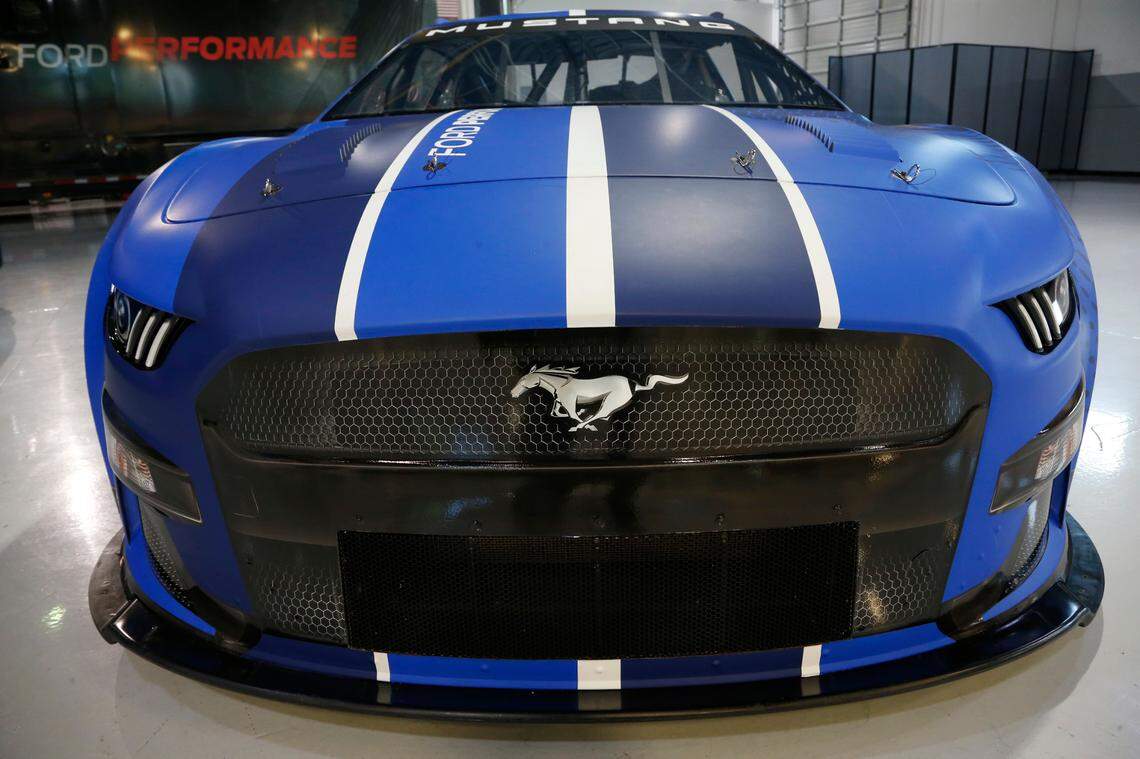 NASCAR’s Next Gen racecar debuted at the Daytona 500 in February (this is Ford’s new-version Mustang). The retooled cars race at Kansas Speedway for the first time this weekend.