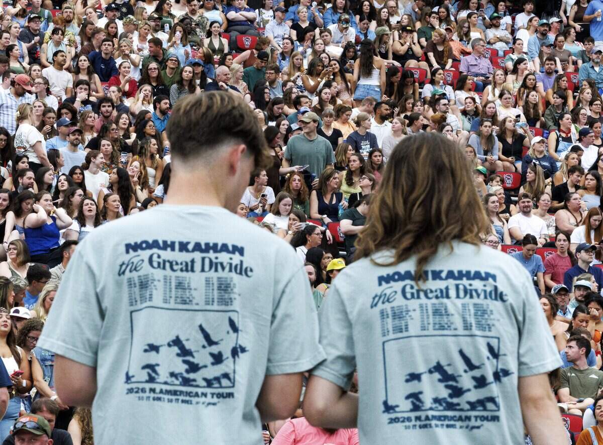 Fans walked through Carter-Finley Stadium in Raleigh on Saturday night before Noah Kahan began his “Great Divide Tour.”
