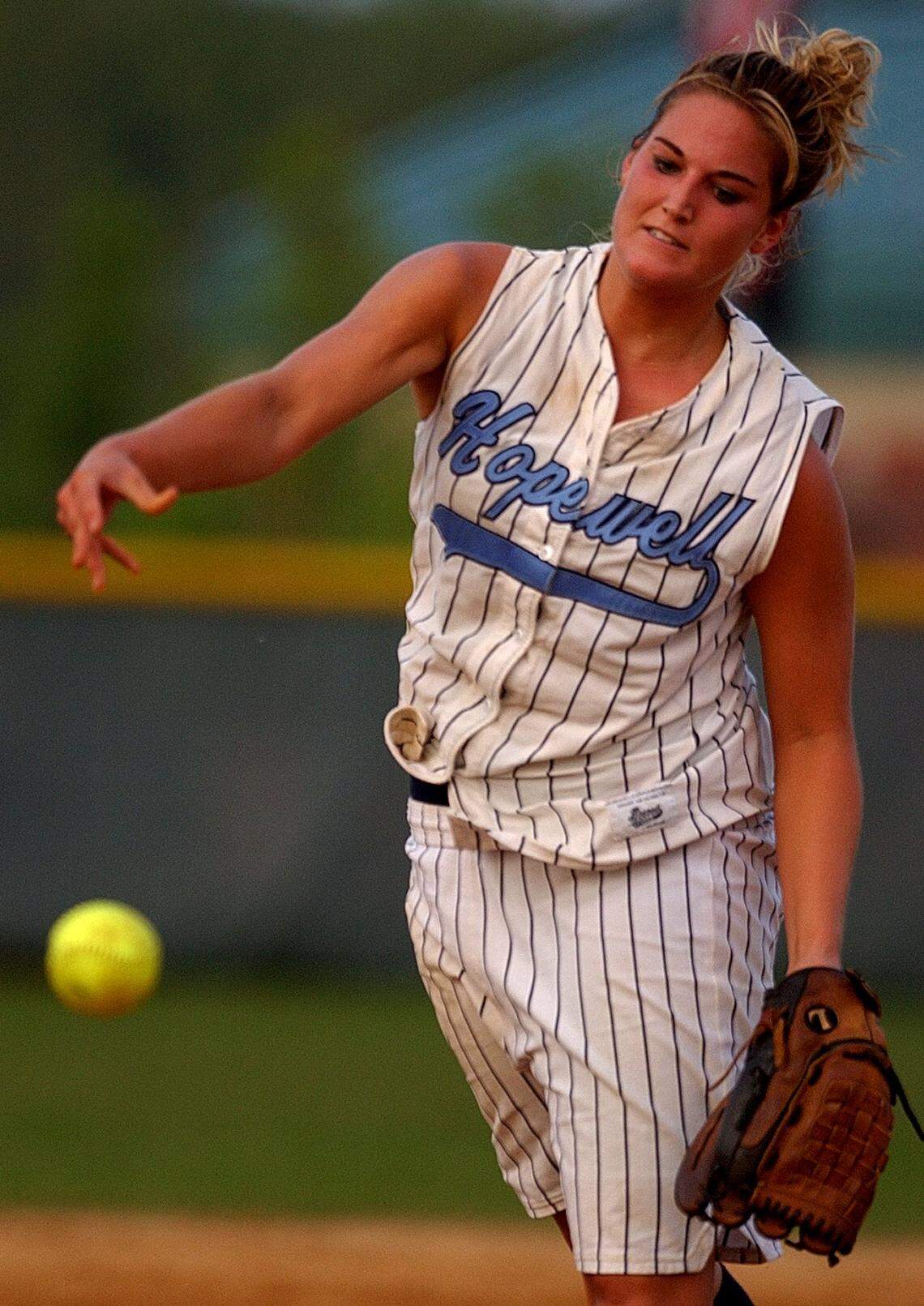 Hopewell pitcher Shaina Ervin in 2003. 