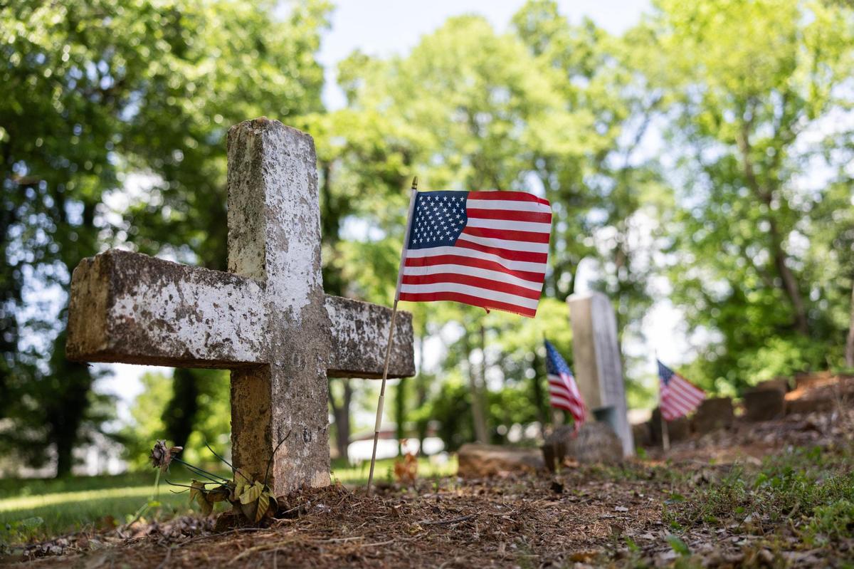 Some of the remaining headstones at Biddleville Cemetery. Despite being a historical Black cemetery, located in one of Charlotte’s oldest historic Black neighborhoods, it has been forgotten multiple times.