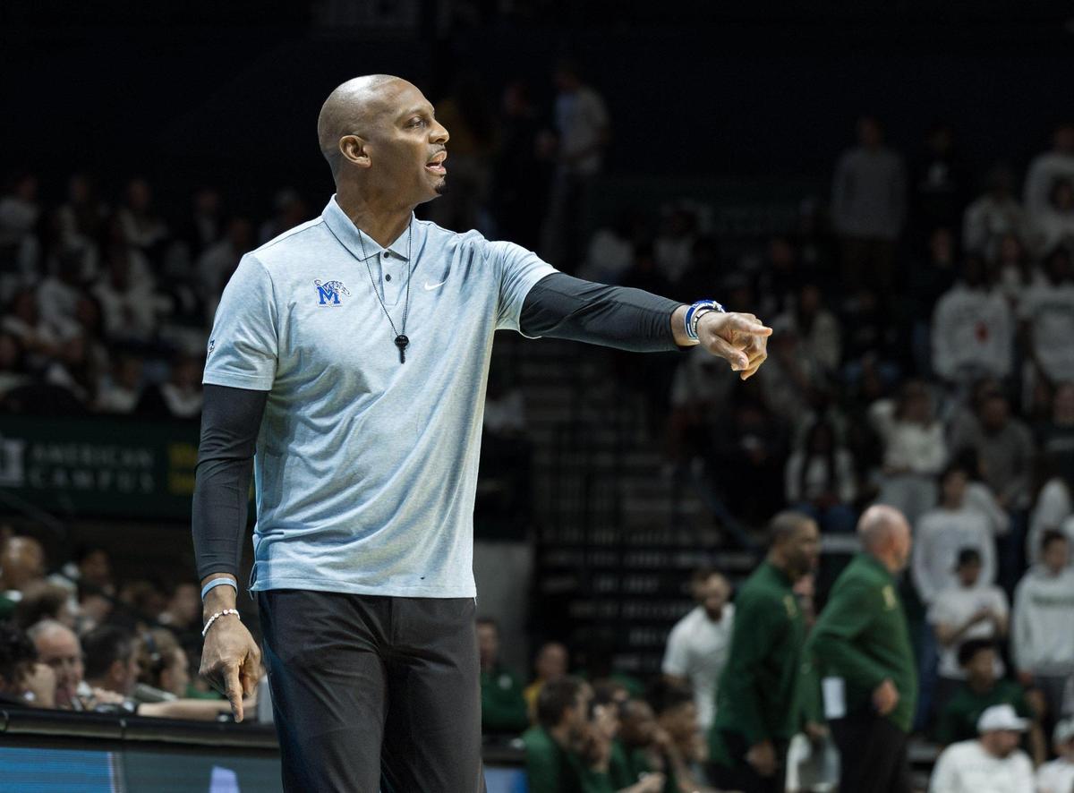 Memphis Head Coach Penny Hardaway in his 7th season with the Tigers looks on as his team would lead the game going into the 2nd half. Charlotte would host the Memphis Tigers in an American Athletic Conference game on January 19, 2025.