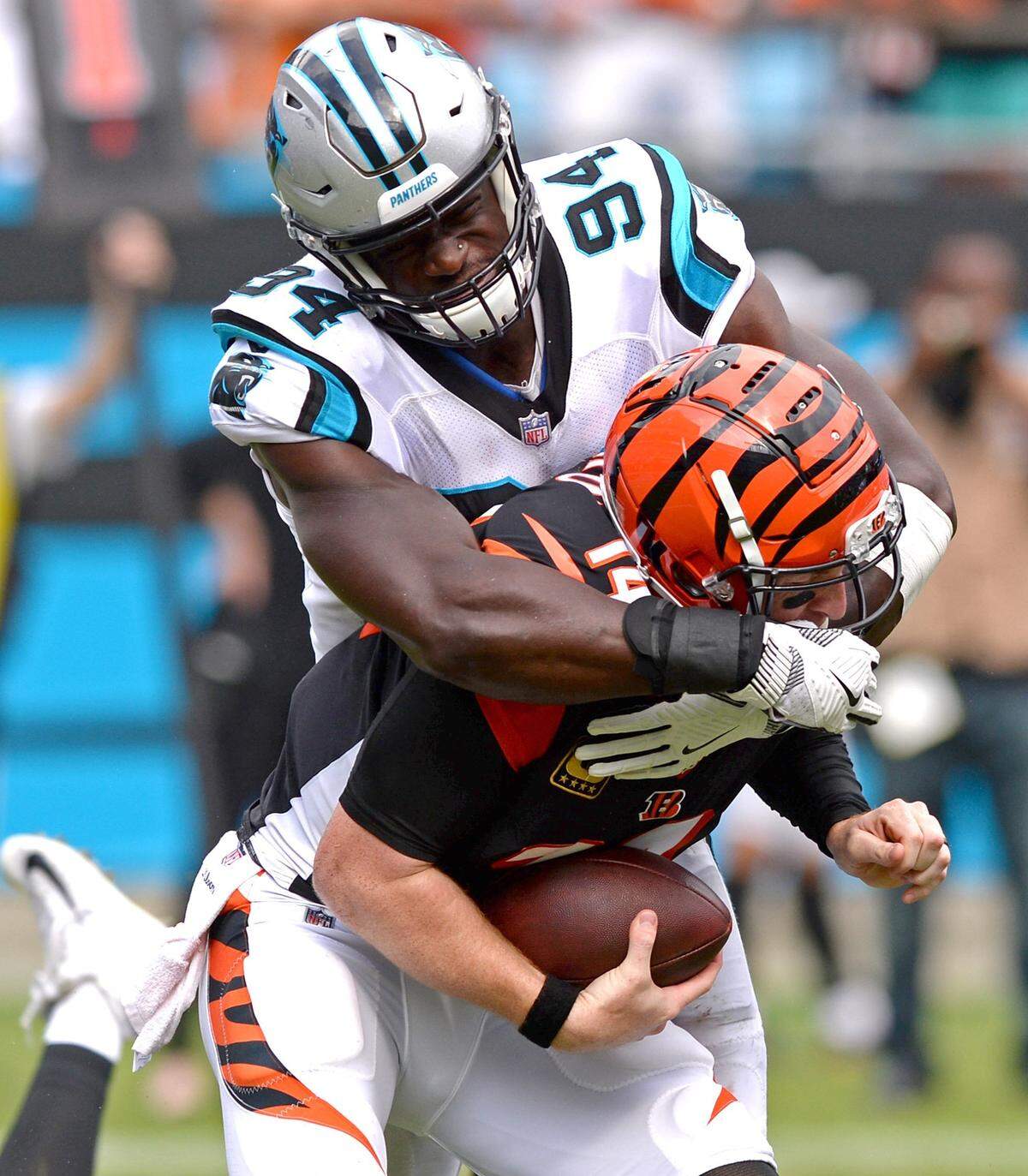 Carolina Panthers defensive end Efe Obada still has a ways to go in his development, but showed he can flash as a 4-3 defensive end with a breakout performance against the Bengals in 2018.