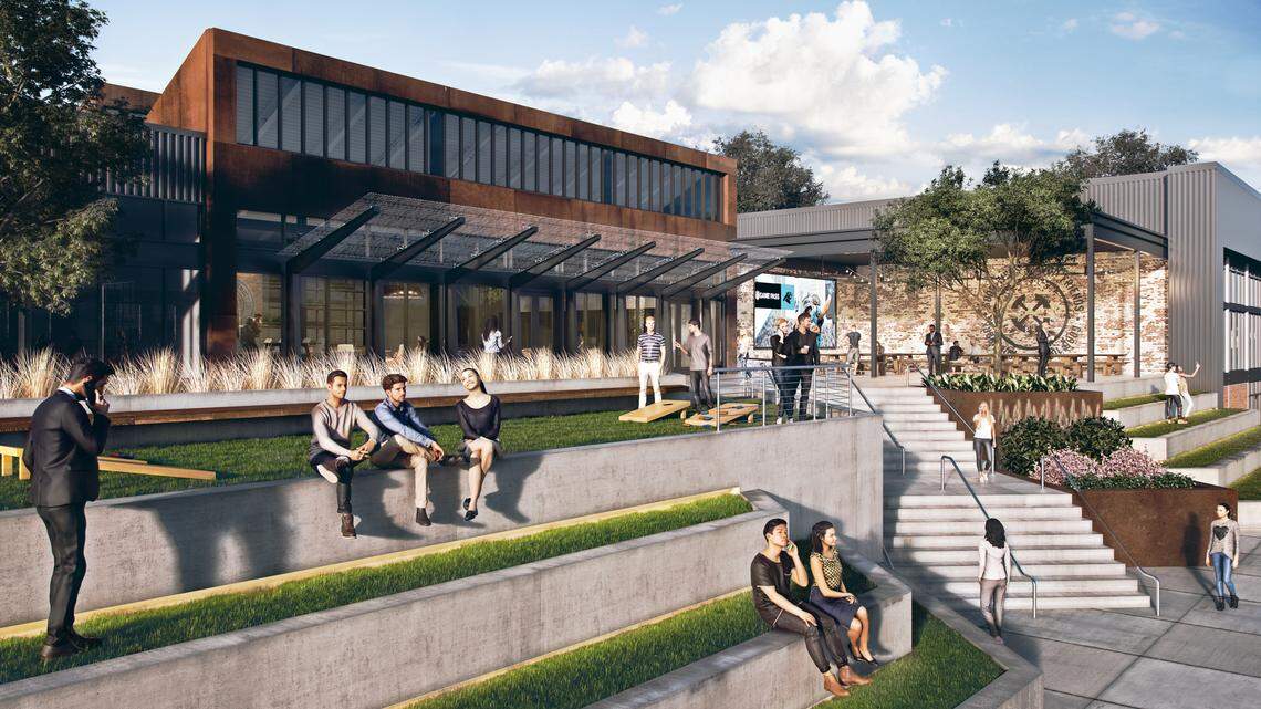 A rendering of Artesia’s project, which will turn the City North Business Center into “General Assembly,” with office and retail space.