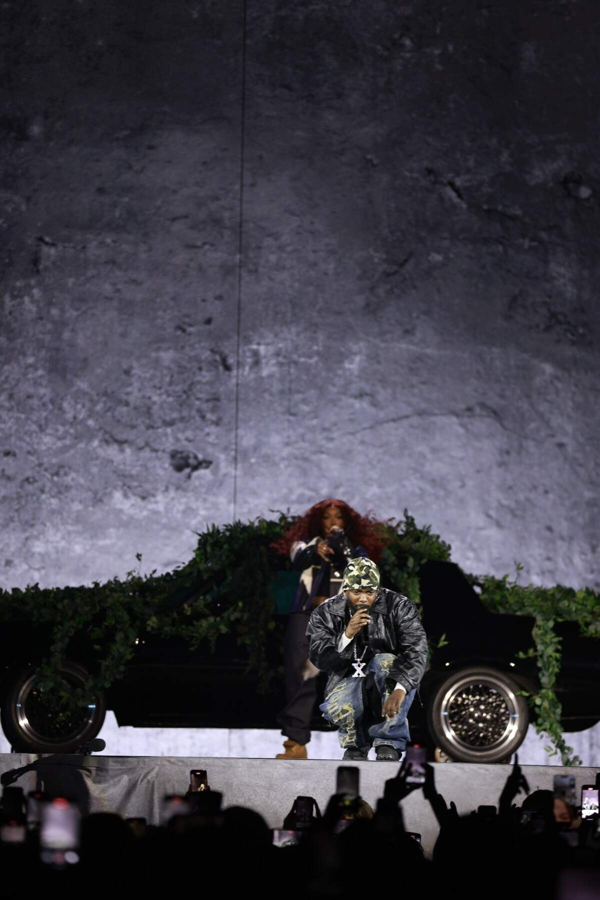 Kendrick Lamar and SZA perform their "Grand National Tour" in this photo provided by the artists.