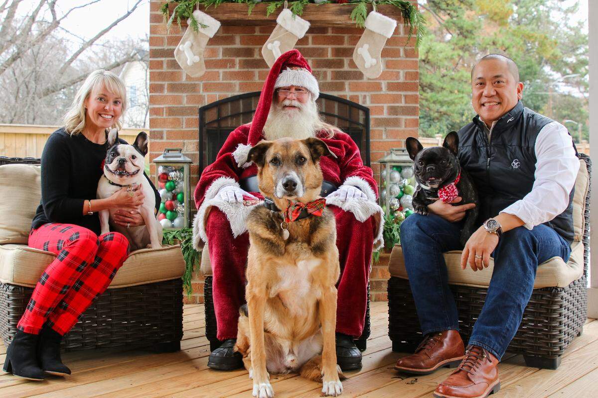 Tim McBride as Santa Claus, with his real-life wife, Debby, as Mrs. Claus.