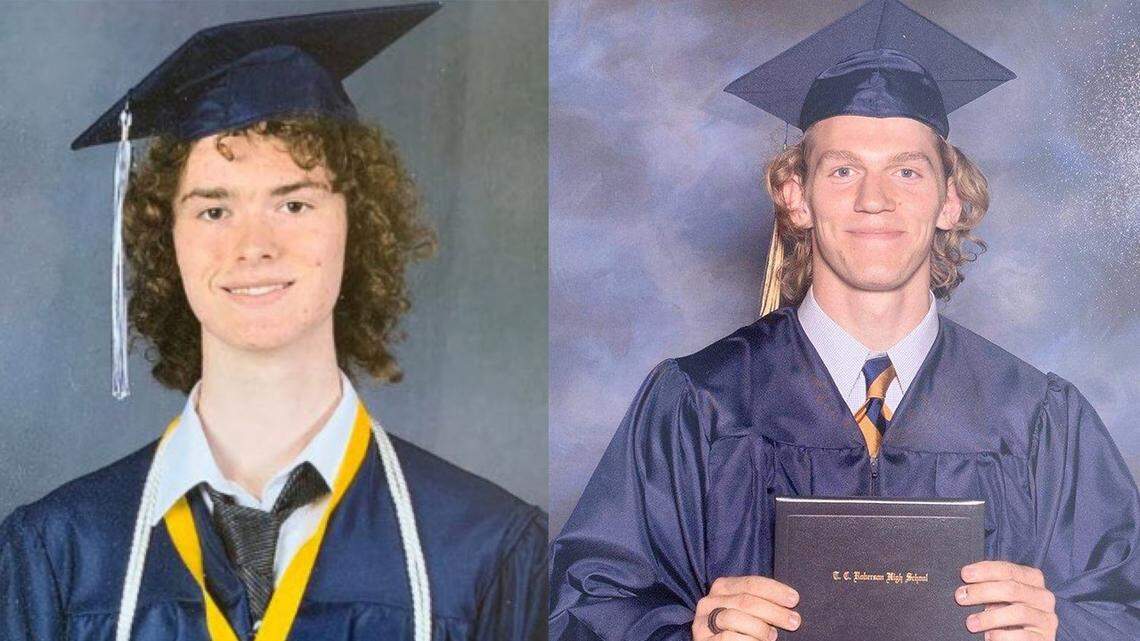 UNC Charlotte shooting victims Ellis Parlier, left, and Riley Howell