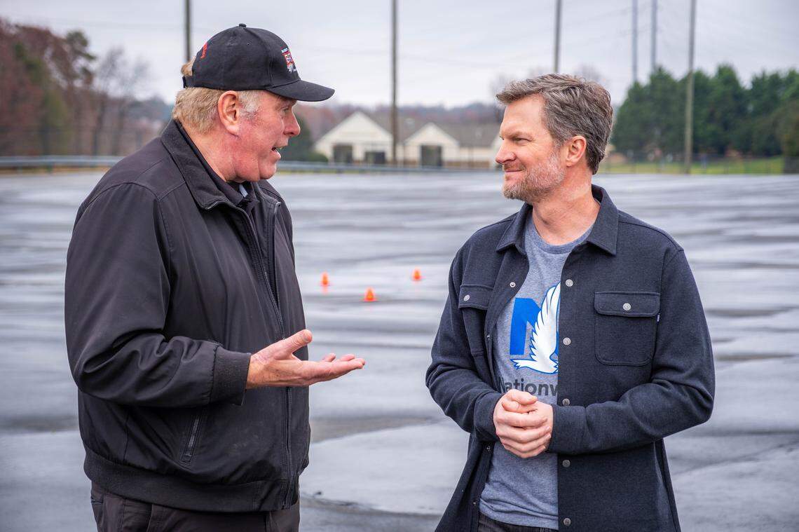 Doug Herbert (left) founded BRAKES after his two sons died in a car crash in 2008. Dale Earnhardt Jr. has become a supporter of the program.