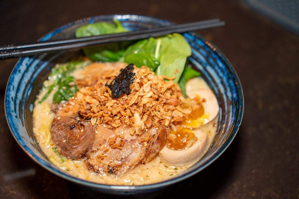 Fermented Black Garlic Ramen at YUME Ramen Sushi & Bar.