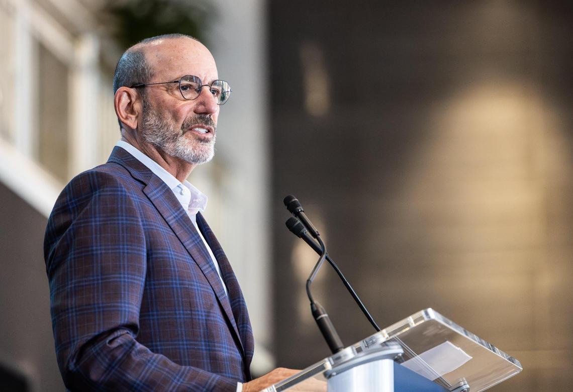 MLS commissioner Don Garber announces the 2026 MLS All-Star Game will be held in Charlotte at the Bank of America Stadium in Charlotte, N.C., on Wednesday, July 16, 2025.