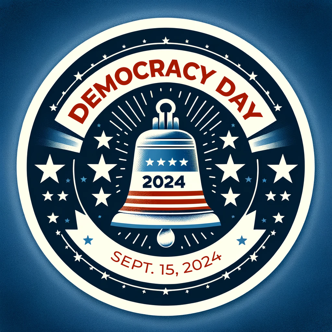 Democracy Day is a nationwide collaboration that aims to provide the public with information about voting. Logo provided by Center for Cooperative Media. Generative AI was involved in the creation of this illustration.