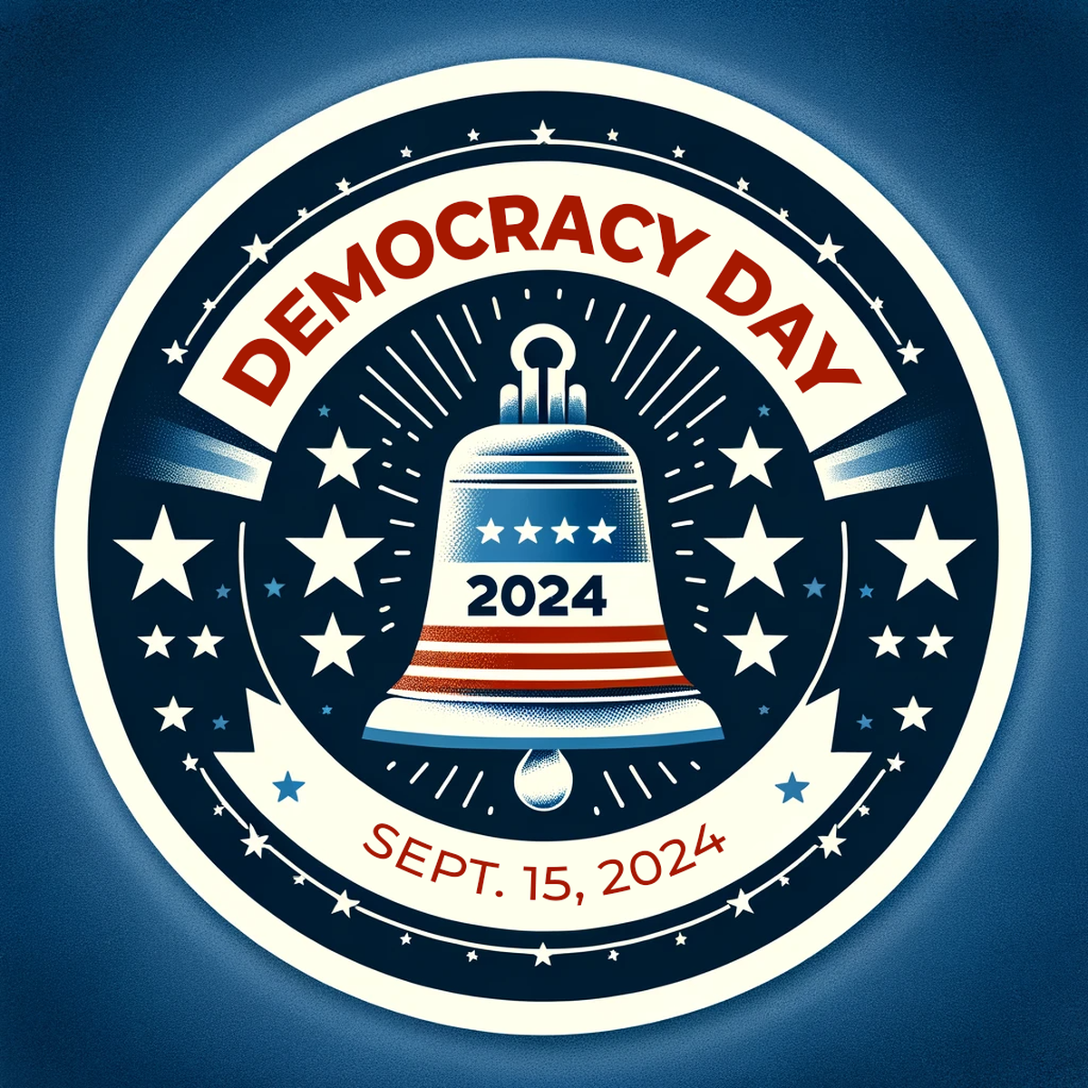 Democracy Day is a nationwide collaboration that aims to provide the public with information about voting. Logo provided by Center for Cooperative Media. Generative AI was involved in the creation of this illustration.