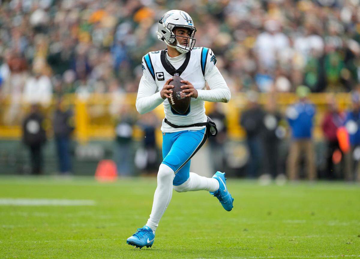 Bryce Young has led the Panthers to a 6-5 record this season and threw for 448 yards last week in a win over Atlanta.