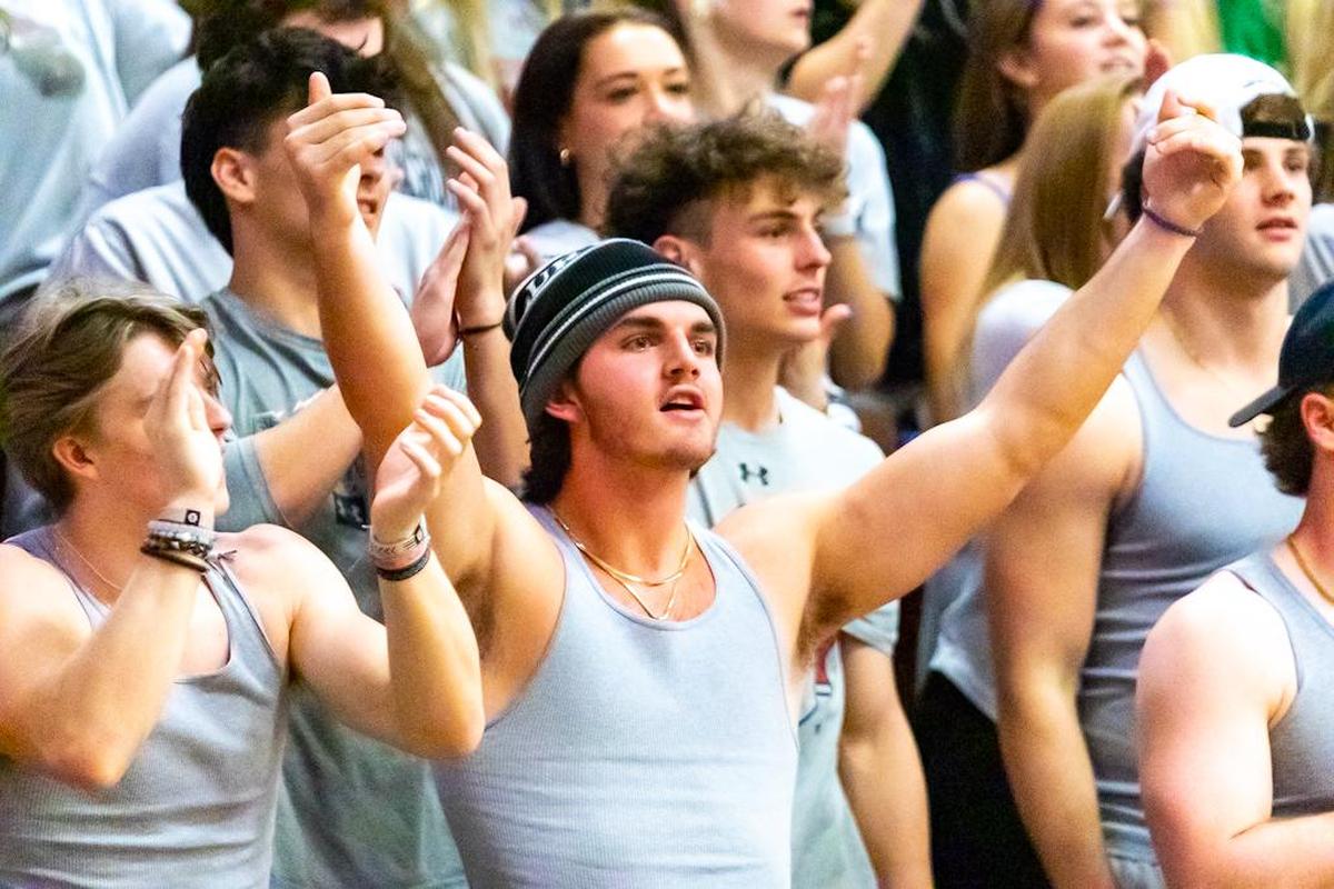Weddington students and fans hype the crowd up