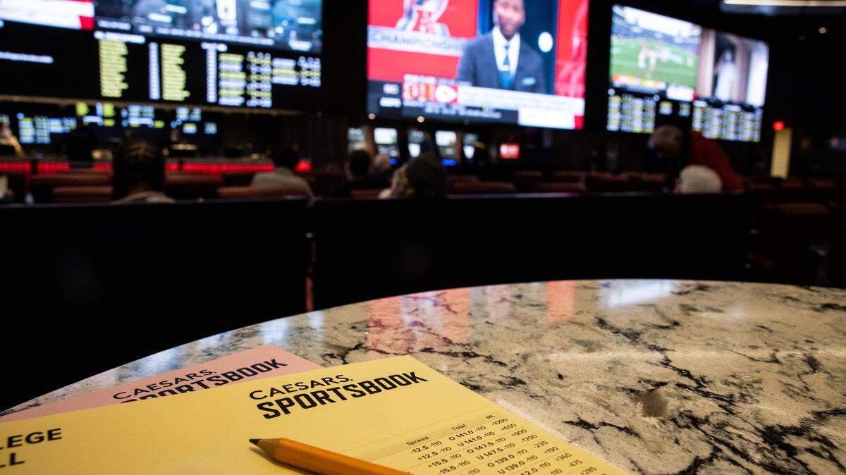 Caesar’s Sportsbook at Harrah’s Cherokee Casino in Cherokee, N.C., on Tuesday, January 25, 2022.