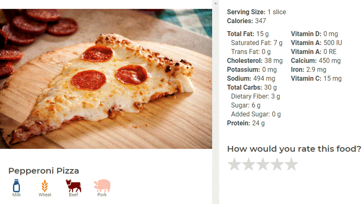 One of the items on the Charlotte-Mecklenburg Schools lunch menu for the first day of school, as displayed on Nutrislice.
